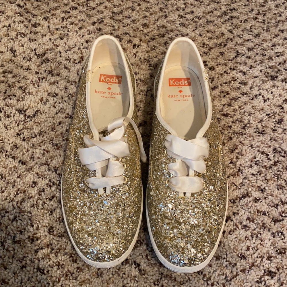 Kate Spade x Keds - Gold Sparkly Shoes!